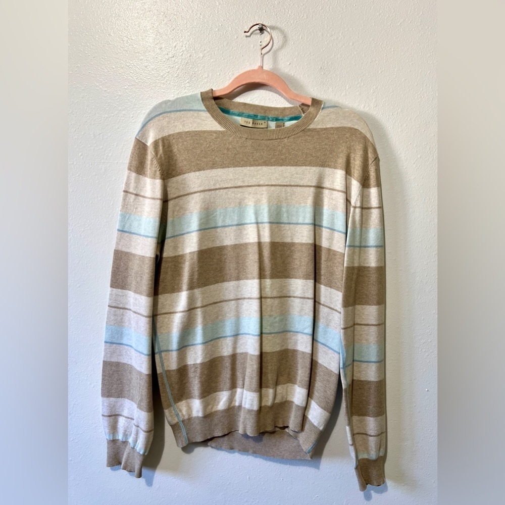 Ted Baker Pull-Over Striped Crewneck Sweater - Size 4/Large - Picture 5 of 11
